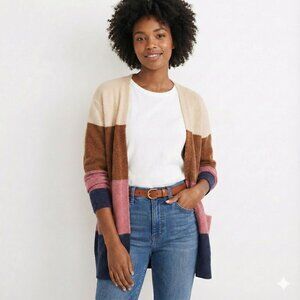 Madewell Sweater Womens M Colorblock Stripe Wool Alpaca Blend Cardigan